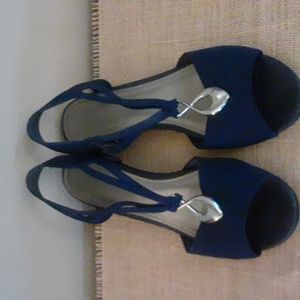 Impo Blue Sandals with Ankle Straps